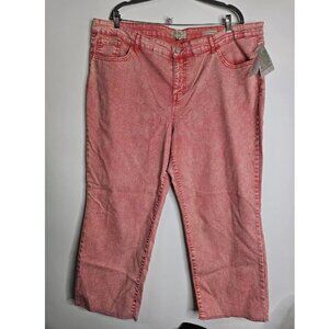 NWT Logo Lori Goldstein Mid Rise Straight Capri Jeans Pink Women's 24 WP